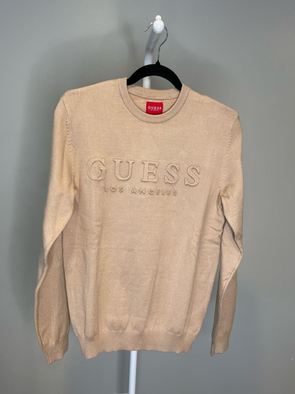 GUESS Men's Crewneck Sweater in Light Beige